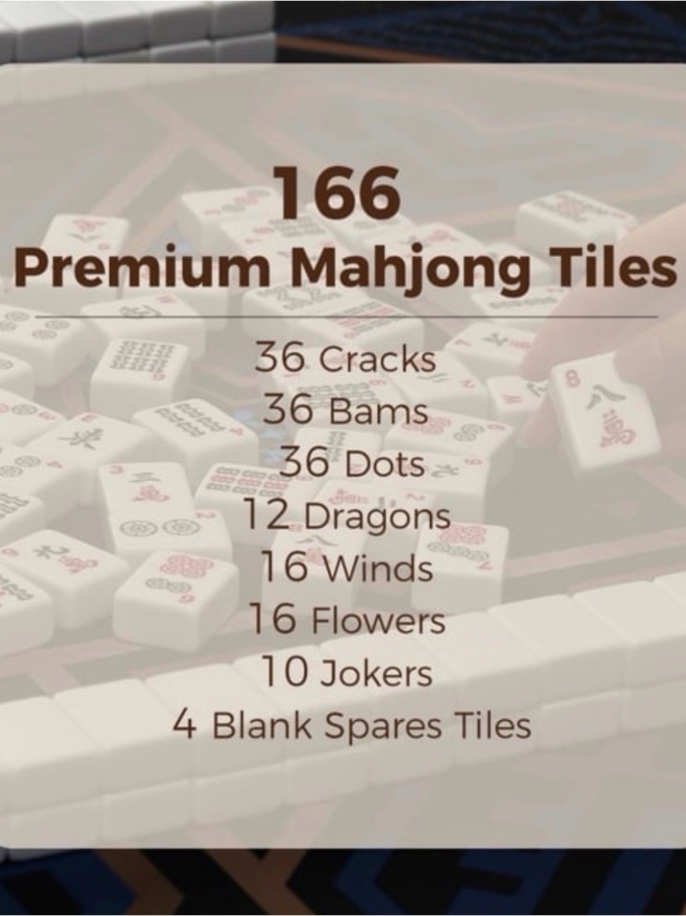 American Mahjong Set Boho Paisley Complete Travel Set 166 Tiles Acrylic Pushers - Picture 6 of 7